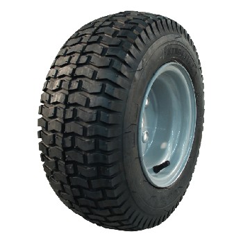 Ruota completa 16x6.50-8 KINGS TIRE V-3502 – pneumatico nero con cerchio in acciaio grigio e disegno del battistrada V-3502.