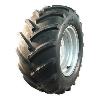 Complete wheel 23x8.50-12 DURO HF-255 – side view showcasing the black tire and steel grey rim.
