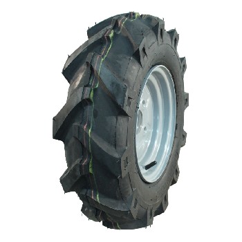 Complete wheel 5.00-10 KINGS TIRE V-8501 – side view showing black tire tread and silver steel rim design.