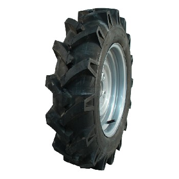 Complete wheel 5.00-12 KINGS TIRE V-8509 – side view showing black tire with V-8509 tread and silver steel rim.