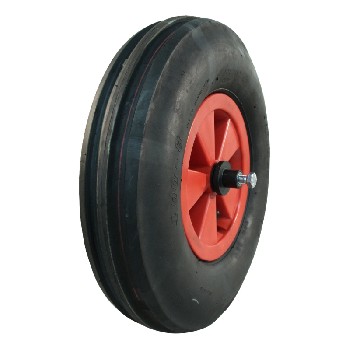 Complete wheel KINGS TIRE V-8502 – side view showing red plastic rim and black tyre in size 4.80/4.00-8.