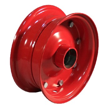 Rim 3.00D-8 ET0 – side view of red painted steel rim with ball bearing seat and 88 mm hub length