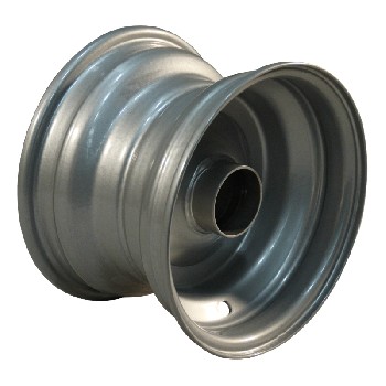 Rim 5.50Ax8H2 ET0 ball bearing Ø25 – side view of a painted steel grey 8 inch wheel rim with a central hole.