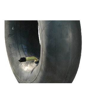 Zijaanzicht van een zwarte binnenband 2.50/3.00-8 – met ventiel en merk KINGS TIRE, model JS87.