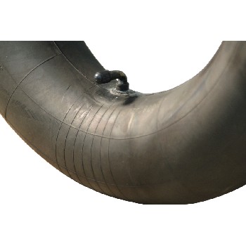 Tube 5.30/4.50-6 – detail view showing black curved inner tube with TR87 valve and tread lines.