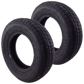 Forfra – 2-pak dæk 175/70 R13 ST290 M+S TL 86N Goodride til personbiler og trailere, sorte dæk uden monteringshuller.