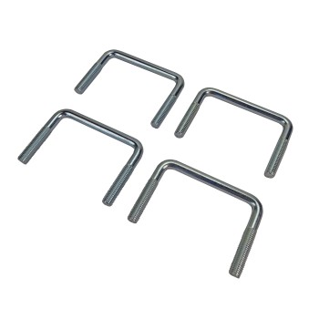 U-bolt M10 – top view showing galvanized silver finish and U shape with 60 mm length and 83 mm width