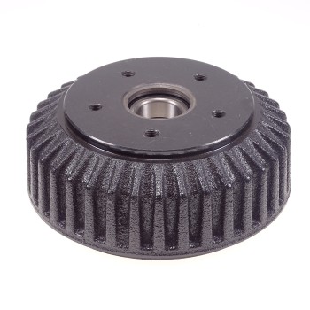 Bromstrumma i svart – förstärkt med ribbad design och kompaktlager 39/72x37mm, 5 hål, toppvy.