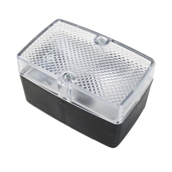 Feu de recul Geka RL91 – lentille claire, forme rectangulaire, deux vis de montage, couleur noire.