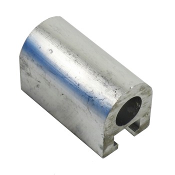 Hængsleleje til hængsler – cylindrisk form med en monteringshul og åben side til aluminiumsprofil.