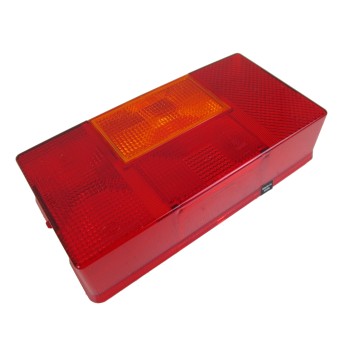 Ersatz Lichtscheibe Hella Vierkammerleuchte 9385 – Draufsicht mit roten und orangefarbenen Linsen.