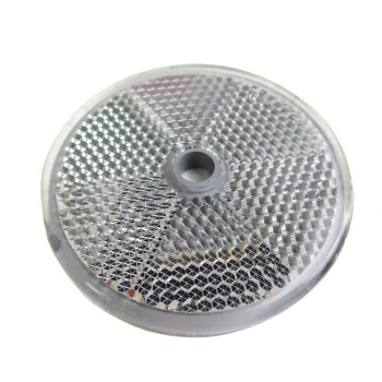 Riflettore rotondo bianco 60mm – vista dall'alto – con foro centrale e motivo a nido d'ape.