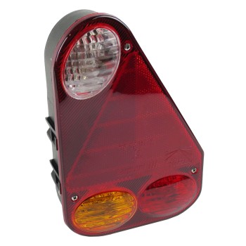 Aspöck Earpoint 3 right – front view showing red and orange tail light with reversing light and triangular shape