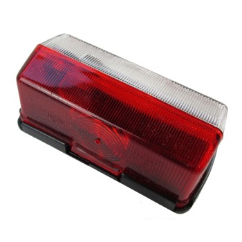 Bovenaanzicht van het Jokon doorrijlicht SPL 07 – rood/wit met een rechthoekige lens en montagesteun aan de achterkant.