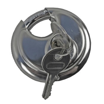 Lock / padlock Ø 70mm with 2 keys for trailer anti-theft device