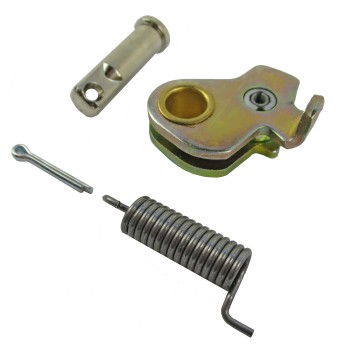 Backmatics set left – detail view showcasing metallic silver brake components including lever, spring, and pin.