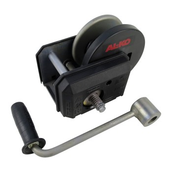 500kg Alko vinssi TYYPPI 501 Optima – musta ja hopea, keskellä käsikahva, kaksi asennusreikää.