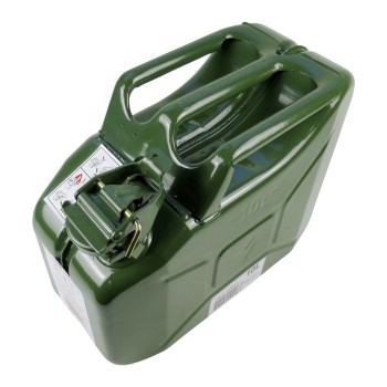 Benzinkanister 10L Metall grün UN/TÜV geprüft Stahlblech Kanister Armeekanister