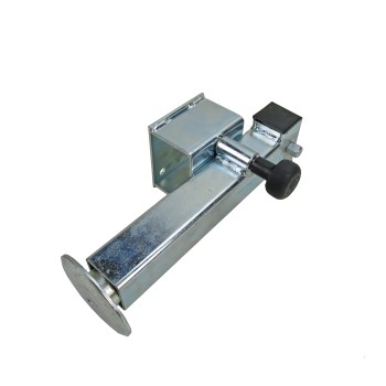 Support foot 415mm – side view showing galvanized finish and mid-position crank handle.