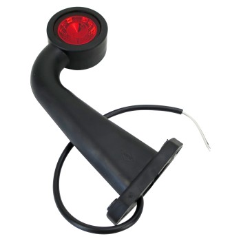 LED Umrissleuchte rot/weiß – Seitenansicht mit abgewinkelter Montage und Kabel auf der linken Seite