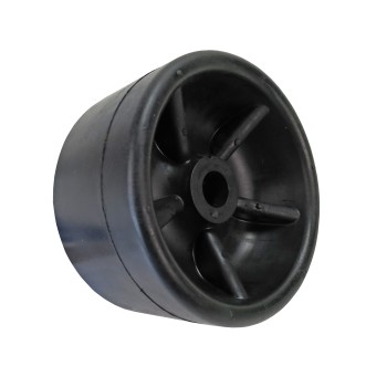 Bow roller rubber – side view showcasing the black rubber wheel with a 120 mm outer diameter and 5 spokes.