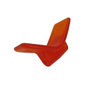 Bugstütze Polyurethan – Seitenansicht mit roter und orangefarbener Farbgebung, Länge 150 mm.