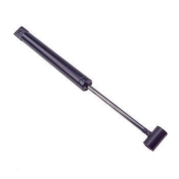 Övergångsspjäll BPW TYP ZAF 1,6-1 – svart stötdämpare med cylindrisk kropp och monteringshål på sidan.