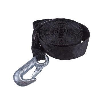 Alko hihna 40mm – musta hihna 7m pituudella ja metallikoukulla Alko 501 Optima vinssiin.