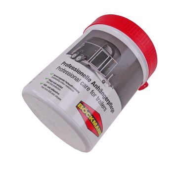 Flacon en angle de 1000ml – entretien professionnel des remorques Böckmann – blanc et rouge.
