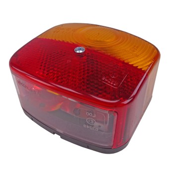 Geka multi-chamber light BBSK95R – angled view showing red and orange lenses with visible mounting screw.