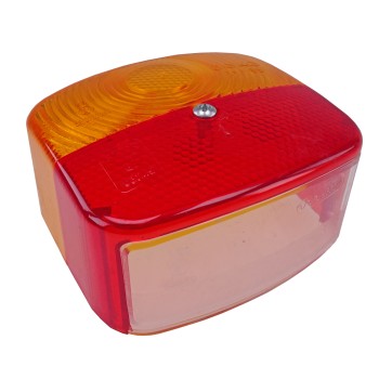 Replacement lens EK95 Geka – front view showing red and orange lens with raised texture and single mounting screw
