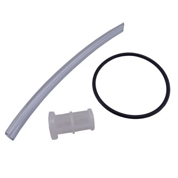 Kit di accessori della cappella per la pompa a mano – gomma di tenuta, tubo trasparente e connettore nero.