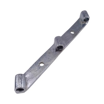 3 hole partition wall holder – right side view showing three mounting holes in galvanized silver finish.