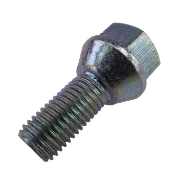 Kegelbundbolzen M12 x 1,5 – Schrägansicht mit konischer Form und silberner, metallischer Oberfläche