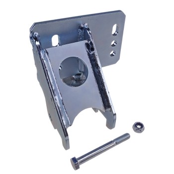 Console de roue jockey pour R & Co. – support en métal galvanisé avec plusieurs trous de montage, couleur argent et noir.