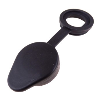 Vue de dessus – cache-serrure de rechange noir pour coffre de remorquage Daken Blackit Lite avec anneau attaché.