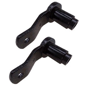 Forfra – to sorte støddæmperholdere med skrue, passer til Knott-aksel type VGB13.