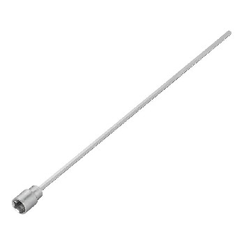 Prolunga adattatore 540mm – vista laterale – con attacco da 19mm e finitura argentata per martinetti da rimorchio.