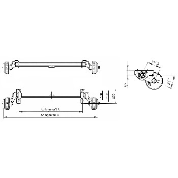 Vooraanzicht van de Alko aanhangeras Compact geremd – zwarte en grijze kleur met 5x112 mm boutpatroon.