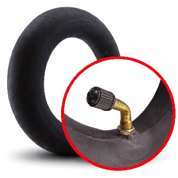 KINGS TIRE Tube 200x50 DIN 7768 – side view showing black rubber with an angled valve stem and gold detailing.