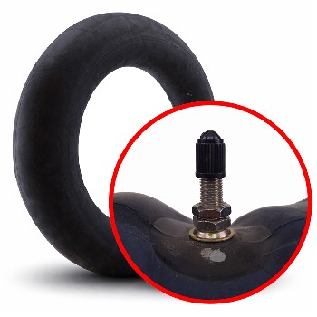 Tube 20x10.00/11.00-9 TR6 – front view showing a black round tire tube with a valve stem present.
