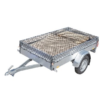 Zij aanzicht van het Aanhangernet 2,2x3,5 m – elastisch en UV-stabiel, met gummiseil voor bevestiging.