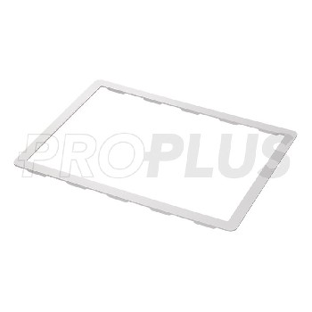 Cadre adaptateur – forme rectangulaire – découpe pour lanterneau – couleur blanche – vue de dessus.