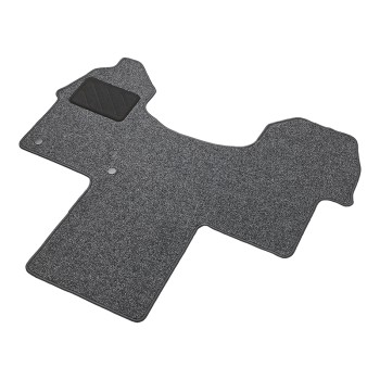 Bovenaanzicht van een antraciet Camper / cabine vloermat – met textuur en anti-slip rug voor Mercedes Sprinter W907.