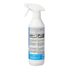 Rengøringssprayflaske – ProPix 500 ml med spraydyse og blå detaljer på hvid baggrund.