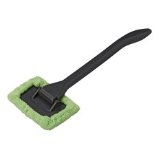Windscreens miracle – front view showing green microfiber pad and long black handle on a plain white background.