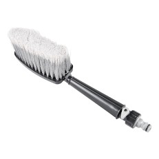 Car Wash Brush Super – side view showcasing long bristles and water connector in black and white against a plain white...