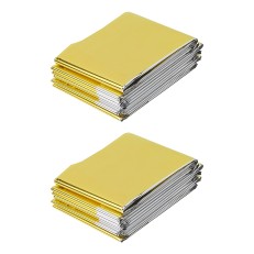 Rescue protection blanket – front view showing two reflective emergency blankets in gold and silver colors.