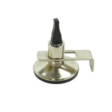 Ventouse pliante en métal de 5,5 cm – fixation sans vis pour tentes de bus, couleur argent et noir, vue de face.