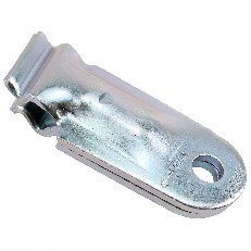 Stötdämparhållare pluggbar för ALKO – galvaniserat stål med en monteringshål i silverfärg.